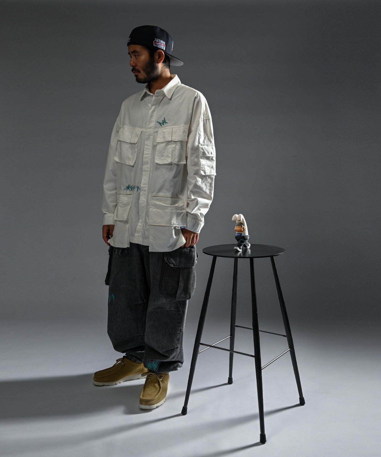 LFYT × LAKH × FAT COFFEE WITH LS TEN POCKETS OX SHIRTS LE220205 WHITE