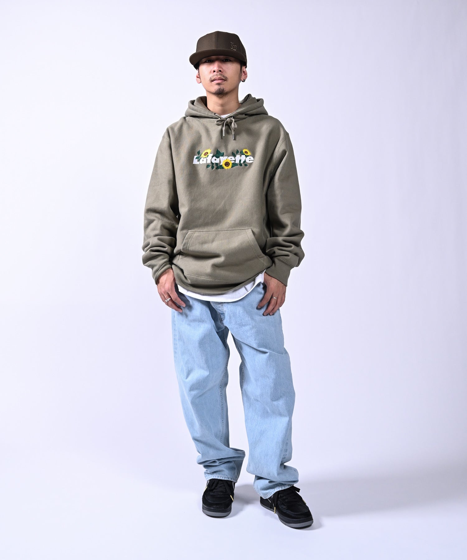 LFYT Lafayette Sunflower Logo Hoodie OLIVE LE22