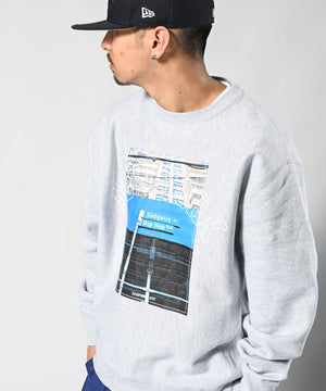 LFYT×SAMPLES CITY CREW SWEAT NEW YORK - The Roots of HIP HOP - LE230708 HEATHER GRAY