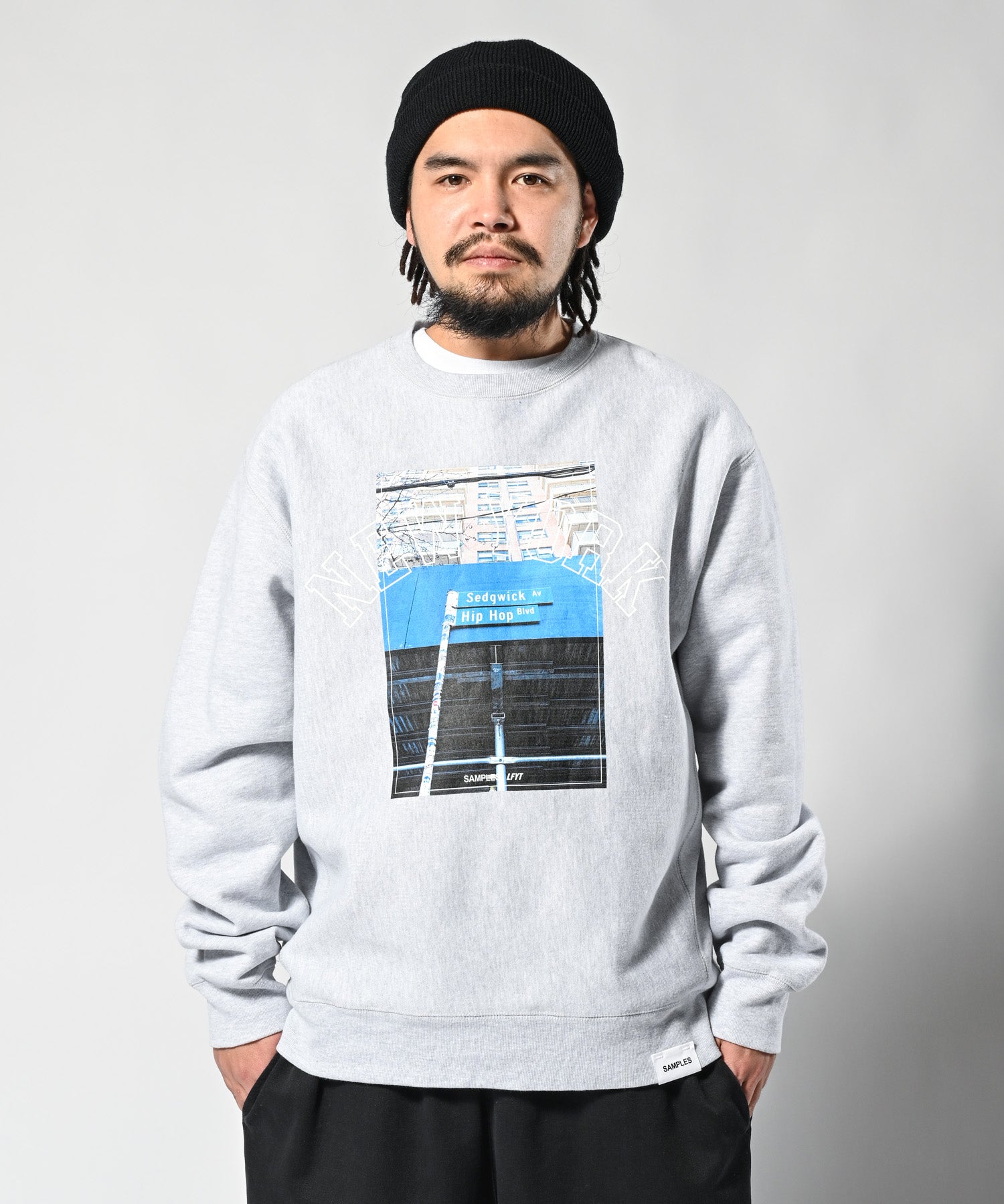 LFYT×SAMPLES CITY CREW SWEAT NEW YORK - The Roots of HIP HOP - LE230708 HEATHER GRAY