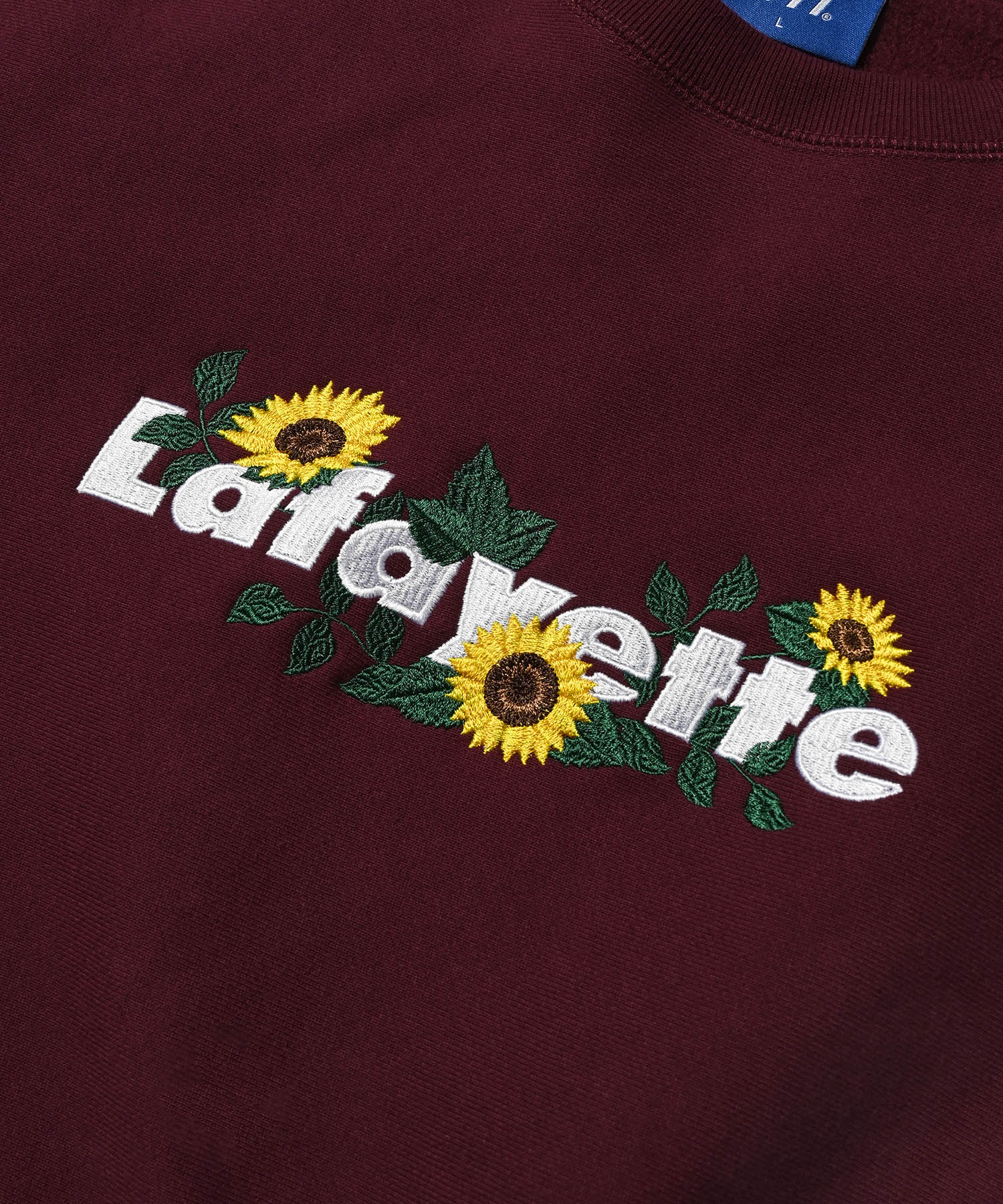LFYT Lafayette Sunflower Logo Crewneck BURGUNDY LE22
